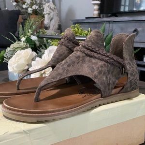 Buckle Brown Leopard Print Sandals